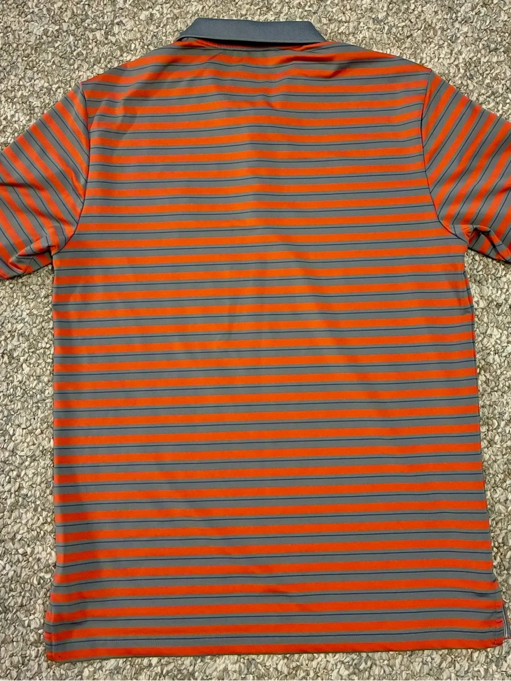 adidas Men’s Orange & Gray Striped Golf Polo